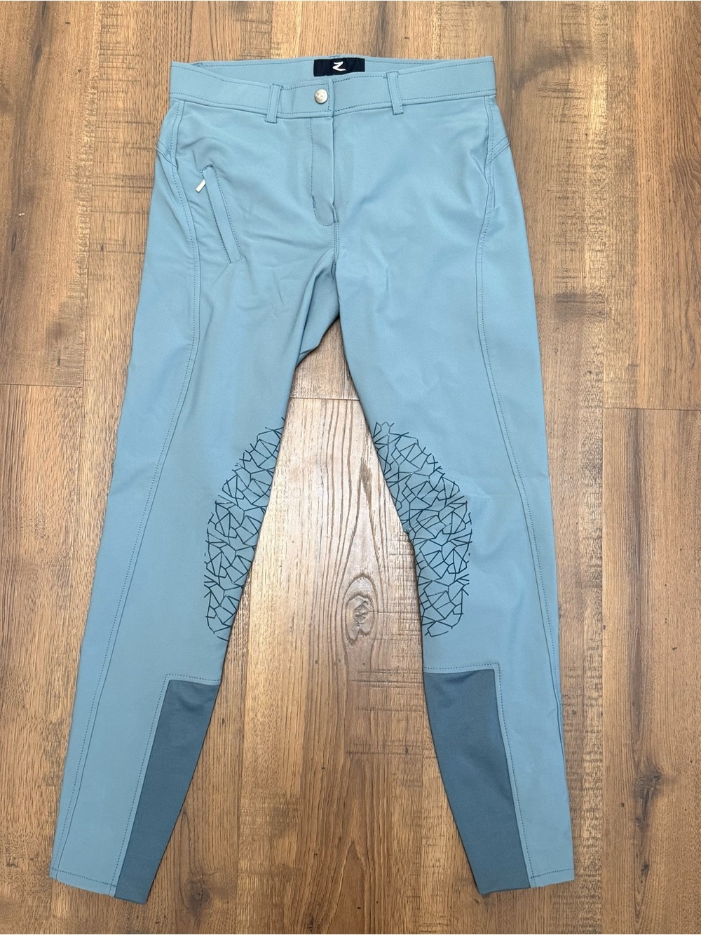 Horze Silicone Knee Patch Light Blue Euroseat Breeches size 26